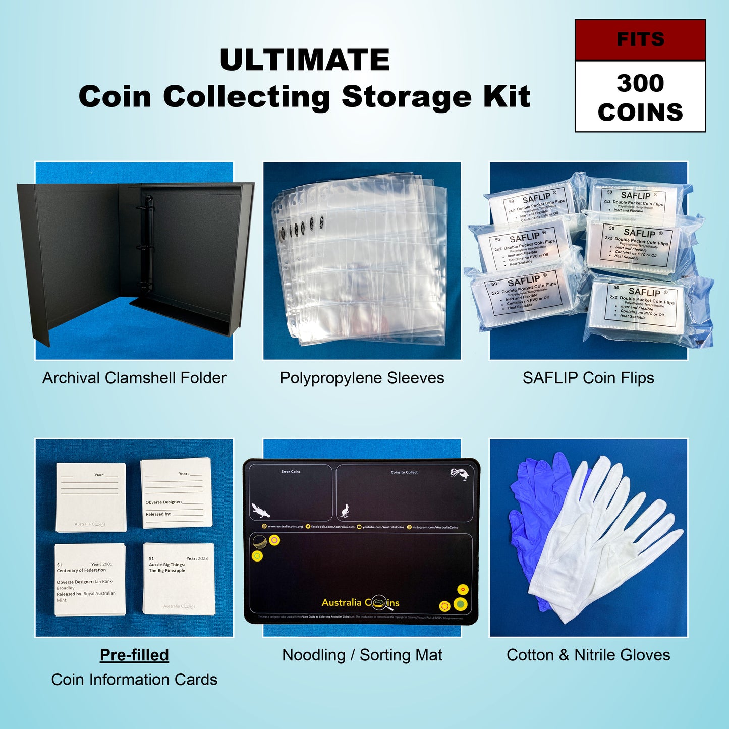 Ultimate Coin Collecting Storage Kit - fits 300 coins