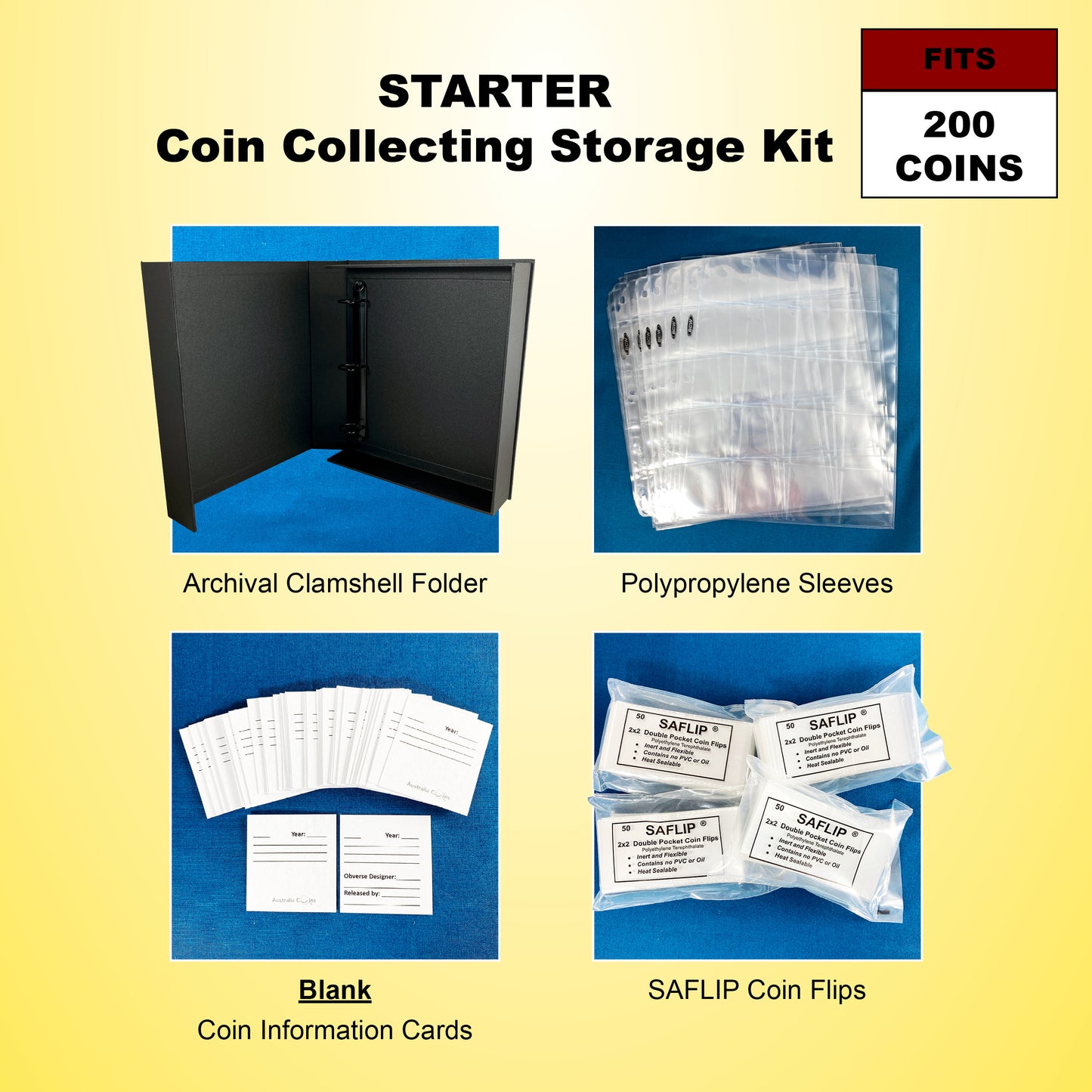 Starter Coin Collecting Storage Kit - fits 200 coins