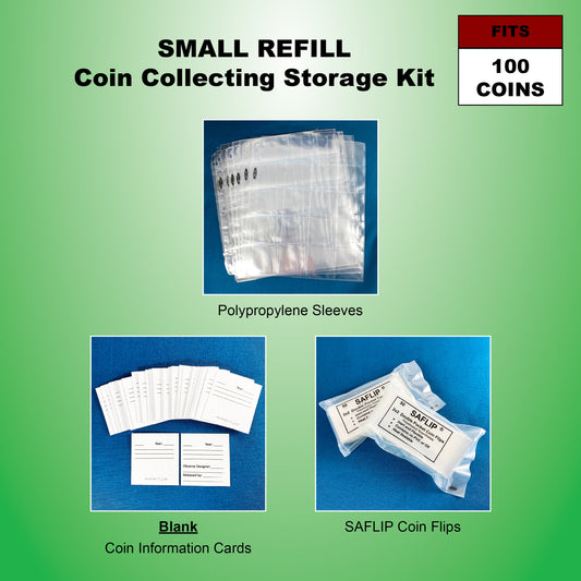 Coin Collecting Storage - SMALL REFILL Kit - fits 100 coins
